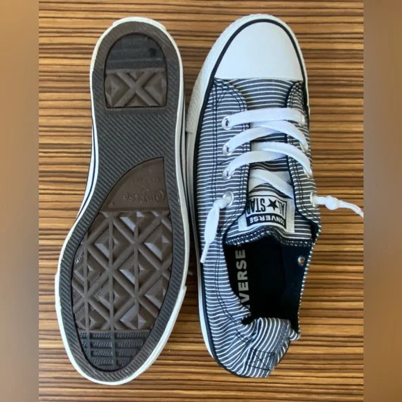 Converse Black and White Striped Women's Shoes - Picture 3 of 3